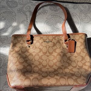 Coach Brown Signature Tote Bag